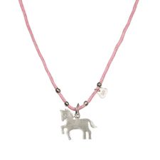FLAT horse necklace pink