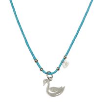 FLAT swan necklace blue