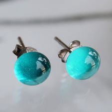 Limpid earring button Ocean