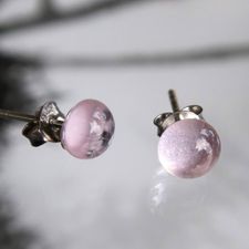Limpid earring button Pink