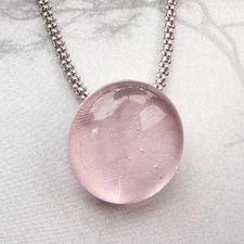 Limpid necklace drop L Pink