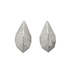 Origami Leaf silver earrings