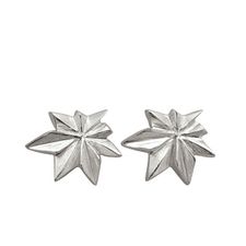 Origami maple Leaf silver earrings