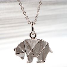 Collier origami ours