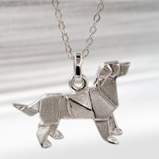 Dog origami necklace