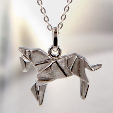 Horse origami cheval necklace collier