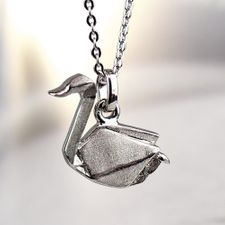 Swan origami necklace