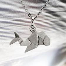 Whale origami necklace