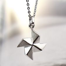 Origami Windmill silver necklace