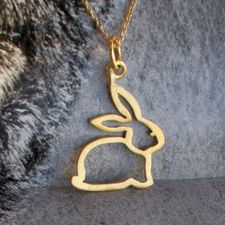Outline Gold Rabbit chain