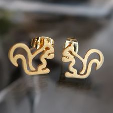 Outline Gold Squirrel earrings